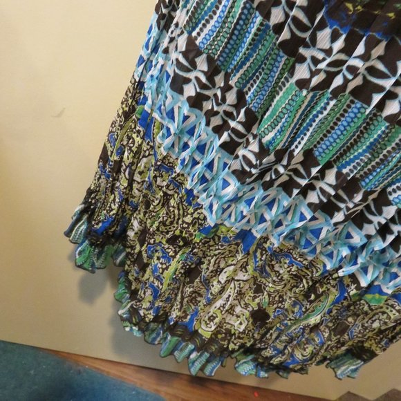 JPR MIDI SKIRT/ LARGE/ KRINKLED POLYESTER/ PAISLEY - Picture 3 of 7
